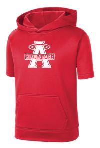YOUTH Sport Tek Short Sleeve Hoodie-Spiritwear, Red (YST251)